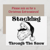 Invitation Traverser La Père Noël De La Neige (Devant / Derrière)