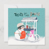 Invitation Treats For My Sweets Snowwoman Holiday Card (Devant)