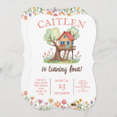 Invitation Tree House Anniversaire Fleurs naturelles Invitati (Devant / Derrière)