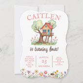 Invitation Tree House Anniversaire Fleurs naturelles Invitati (Devant)