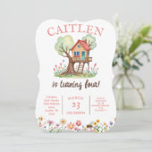 Invitation Tree House Anniversaire Fleurs naturelles Invitati (Debout devant)