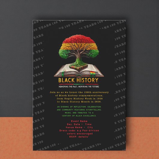 Invitation Tree of Knowledge Black History 100 years