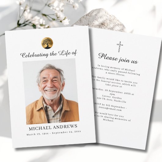 Invitation Tree of Life - Celebration of Life Funeral Photo 