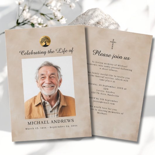 Invitation Tree of Life - Celebration of Life Funeral Photo