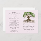 Invitation Tree of Life Deep Roots Pink Celebration of LIfe (Devant / Derrière)