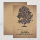 Invitation Tree Rustic Vintage Engagement Party (Devant / Derrière)