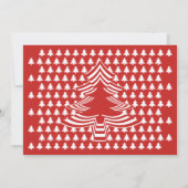 Invitation Tree Trimming Noël Party Polices rouges/blanches (Dos)
