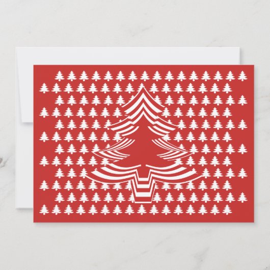 Invitation Tree Trimming Noël Party Polices rouges/blanches (Dos)