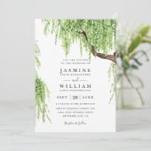 Invitation Tree Weeping Willow Rustic Budget QR Code Wedding (Debout devant)
