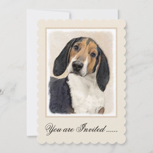 Invitation Treeing Walker Coonhound Peinture - Art original (Devant)