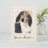 Invitation Treeing Walker Coonhound Peinture - Art original (Debout devant)