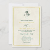 Invitation Trees Palm Coastal Drift Beach QR Code Wedding (Devant)