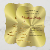 Invitation Treestar de Noël doré (Devant / Derrière)