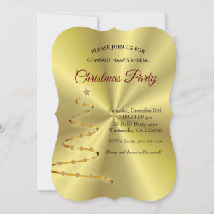 Invitation Treestar de Noël doré
