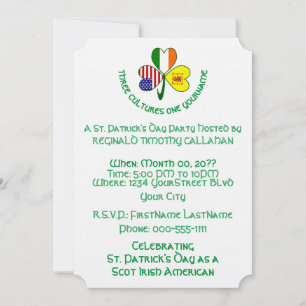 Invitation Trèfle Écosse Lion Irlande USA Drapeaux Personnali