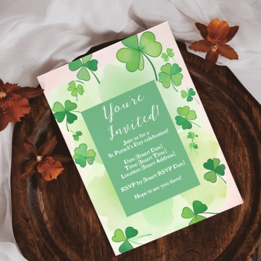 Invitation Trèfle Fond Jour de la Saint-Patrick