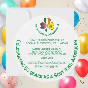 Invitation Trèfle Lion Écosse Irlande Drapeaux USA Personnali