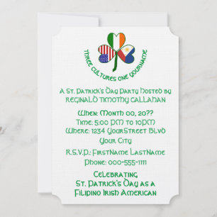 Invitation Trèfle Philippines Irlande États-Unis Texte person
