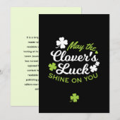 Invitation Trèfle Porte-Bonheur : Que la Chance du Trèfle Bri (Devant / Derrière)