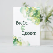 Invitation Trèfle Vert et Coins Papillon Enregistrer la Date (Debout devant)