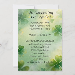 Invitation Trèfles de rêve de la Saint-Patrick