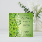 Invitation Trèfles élégants de la Saint-Patrick et volutes (Debout devant)