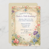 Invitation Treillis pastel éditable avec vignes et roses (Devant / Derrière)