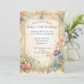 Invitation Treillis pastel éditable avec vignes et roses (Debout devant)