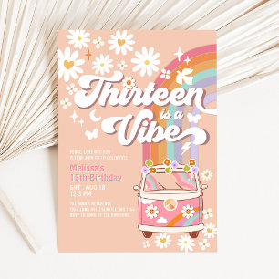 Invitation TREIZE est une ambiance Groovy Daisy Rainbow Anniv