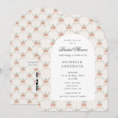 Invitation Trellis à Ruban Vintage Fleurs Mariage (Devant / Derrière)