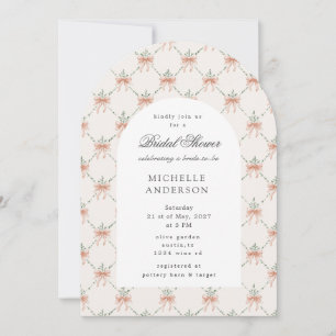Invitation Trellis à Ruban Vintage Fleurs Mariage
