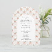 Invitation Trellis à Ruban Vintage Fleurs Mariage (Debout devant)