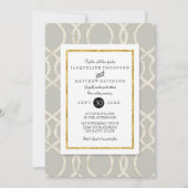 Invitation Trellis moderne treillis Motif Typographie or (Devant)