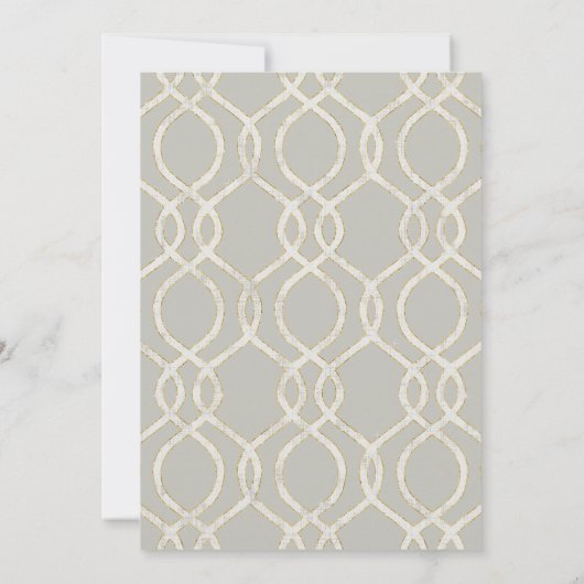 Invitation Trellis moderne treillis Motif Typographie or (Dos)