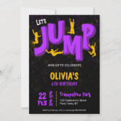 Invitation Tremplin de peinture jaune violet néon Fête d'anni (Devant)