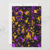 Invitation Tremplin de peinture jaune violet néon Fête d'anni (Dos)