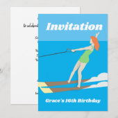 Invitation Tremplin de ski nautique de style vintage (Devant / Derrière)