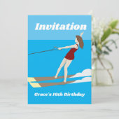 Invitation Tremplin de ski nautique de style vintage (Debout devant)