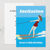 Invitation Tremplin de ski nautique de style vintage (Devant / Derrière)