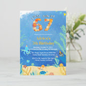 Invitation Trending 6→7 Meme Under the Sea Birthday (Debout devant)