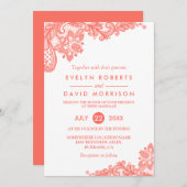 Invitation Trending Cora White Lace Floral Mariage (Devant / Derrière)
