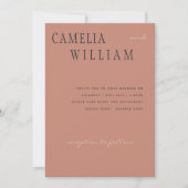 Invitation Trending Moderne Mariage Peach Blush Rose (Devant)