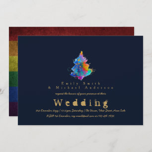 Invitation Trending Rainbow Christmas Tree LGBT Pride Mariage