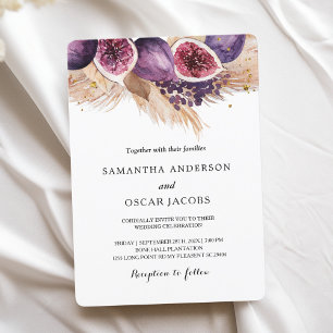 Invitation Trendy Beauty Figs Violets & Pampas