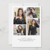 Invitation Trendy Black Bow Ribbon 4 PHOTO Graduation Party (Dos)