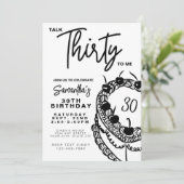 Invitation Trendy Black & White Parler Trente À Moi 30 Annive (Debout devant)