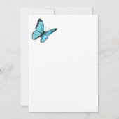 Invitation Trendy bleu aquarelle papillons nuptiale Douche (Dos)