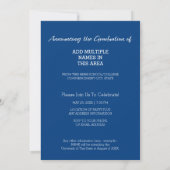 Invitation Trendy Blue Graduation Group Party 4 Photo (Dos)
