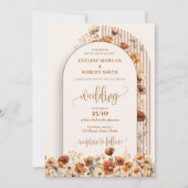 Invitation Trendy boho arch séché terre cuite fleur sauvage r (Devant)