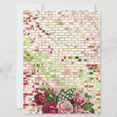 Invitation Trendy Bourgogne Rouge Rustique Rose Floral (Dos)